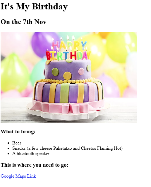 Birthday Invite Project